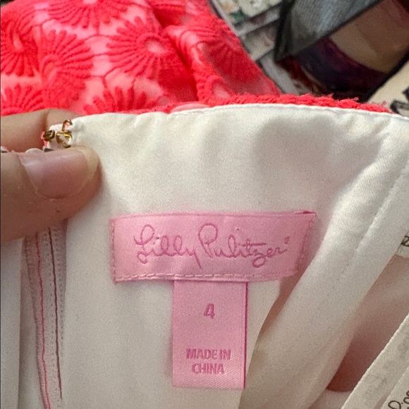 Lilly Pulitzer Vicki island coral floral embroidered strapless mini dress Size 4 - Picture 7 of 8